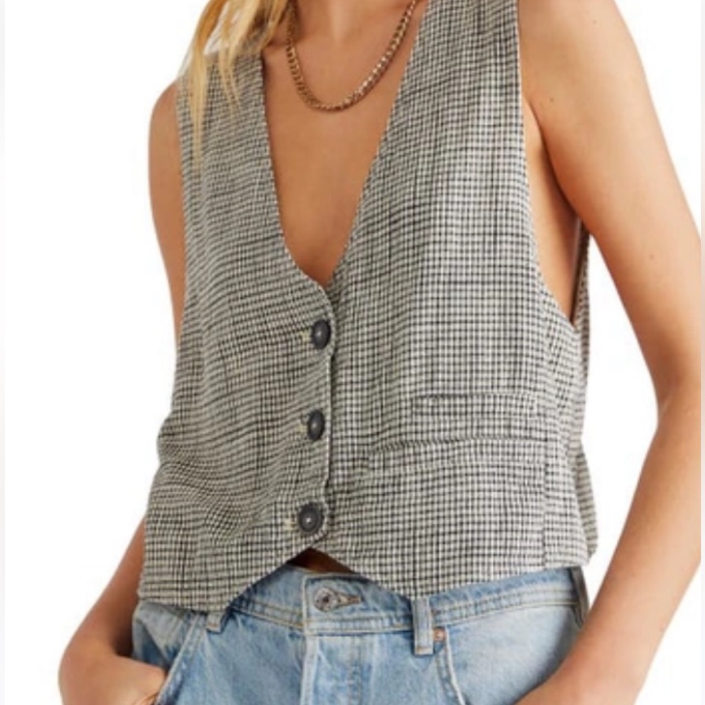 "WE THE FREE" heritage check gingham vest/waistcoat top